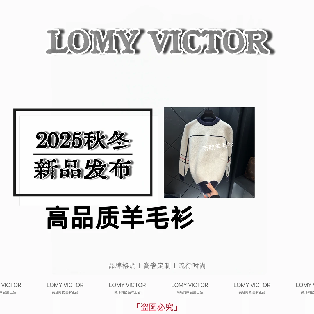 OMY VICTOR欧洲站秋冬新品高奢定制款男士套头羊毛衫NZM179-娇