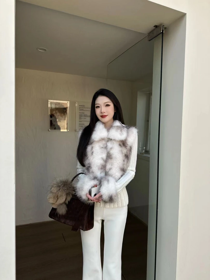 毛毛针织拉链款韩系修身显瘦上衣