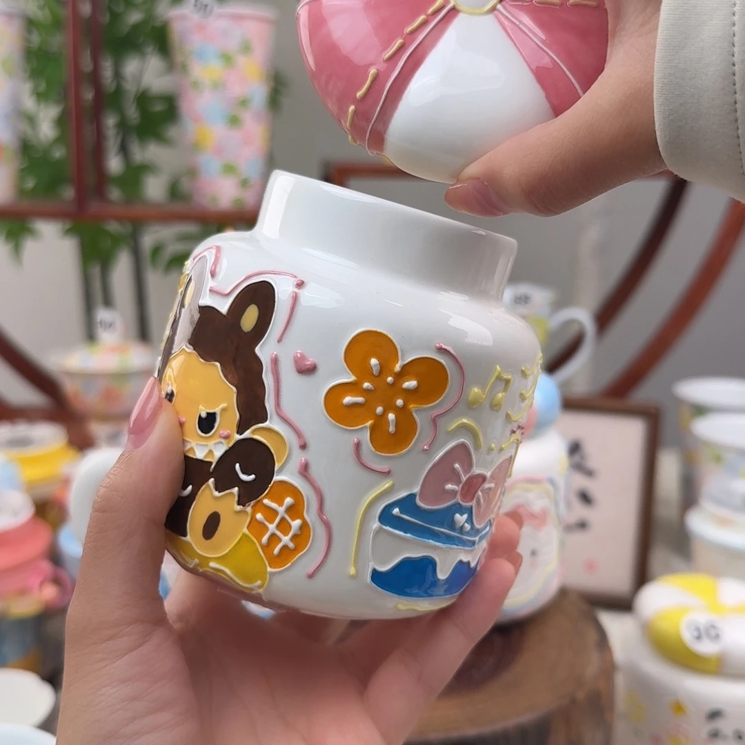 陶摆件18景德镇手绘高温釉下彩