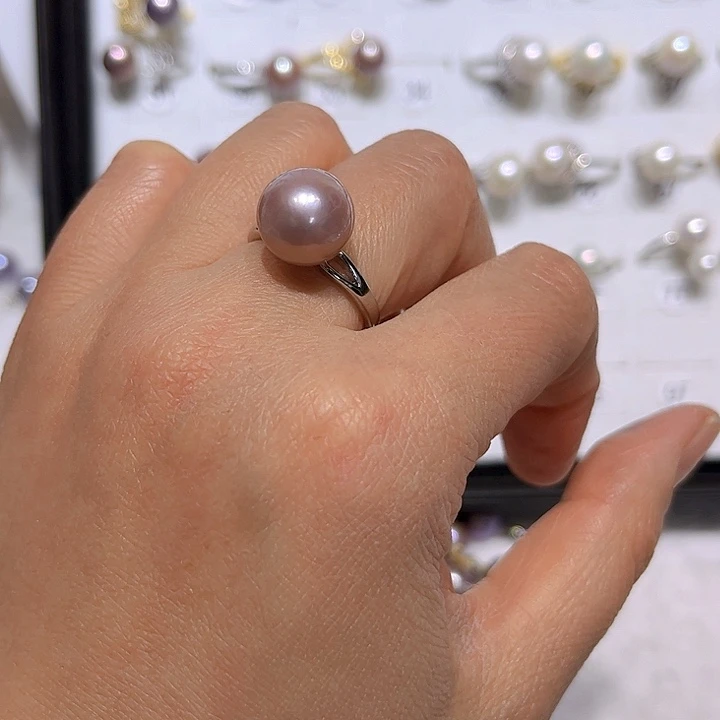 淡水珍珠紫珠戒指未镶嵌