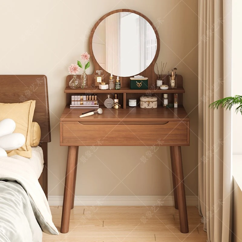 梳妆台新中式小户型主卧带抽梳妆镜化妆收纳书桌一体式化妆桌子