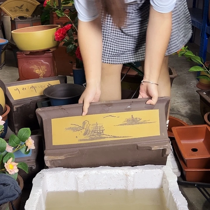宜兴紫砂花盆52新品黄马槽