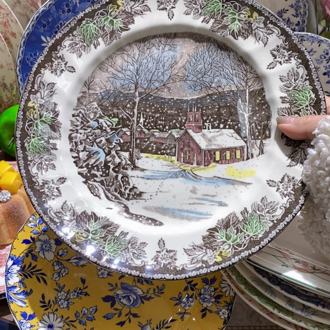 白瓷微瑕雪景系列10寸