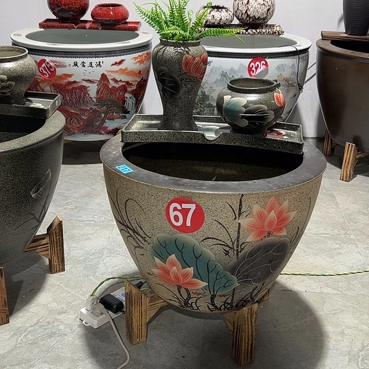 小***宝景德镇陶瓷鱼缸直径62高度42