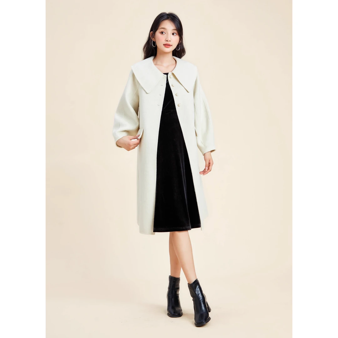 朵以2023冬新品女大衣双面呢专柜正品38DD743051原1059