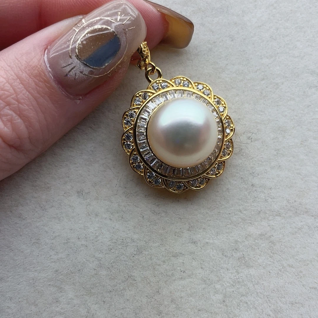 吊坠75海水珍珠银S925镶嵌