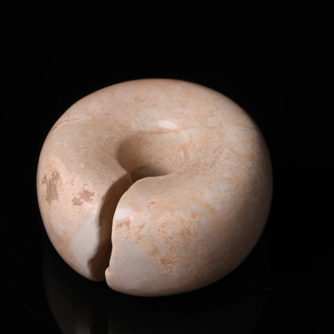 明代河磨玉玉玦花件-NX