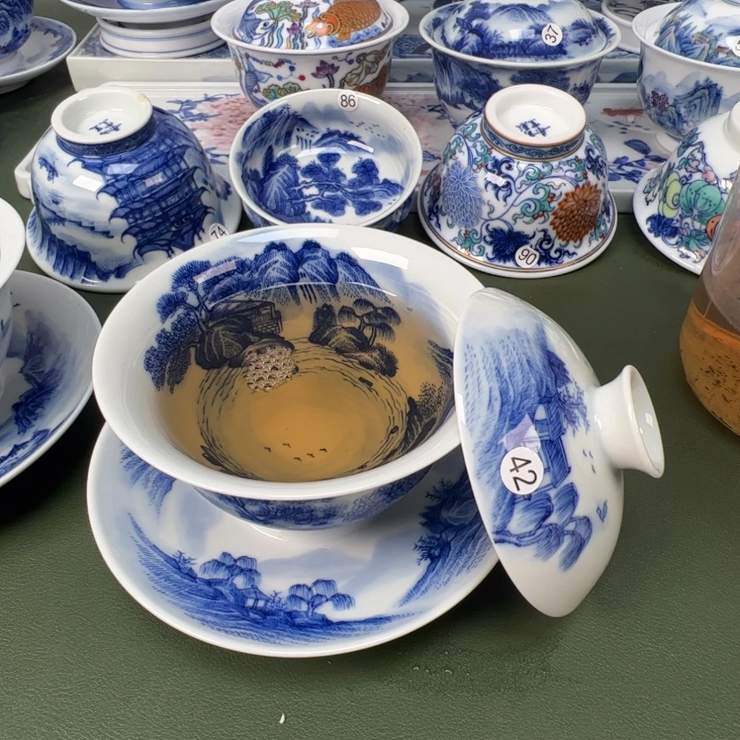 景德镇纯手工纯手绘茶具木木42