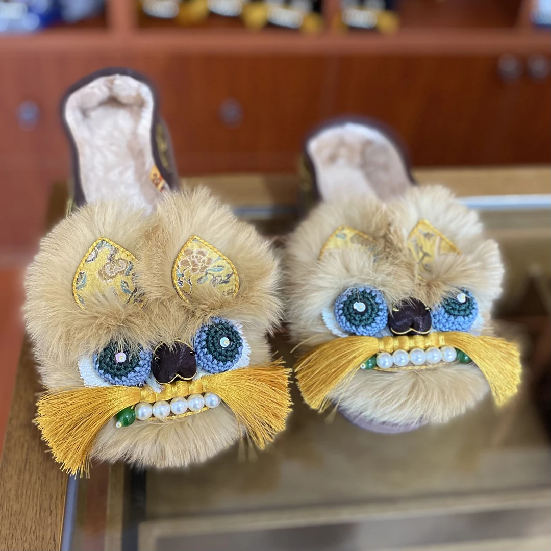 锦琛布鞋冬季加绒厚底爆款中式千层底手工虎头鞋软底舒适国风女鞋