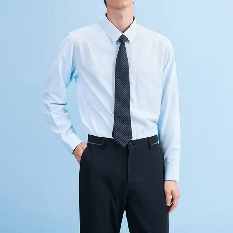 【H专柜清仓】长袖衬衫男衬衣百搭带弹力莫代尔亲肤男装男款