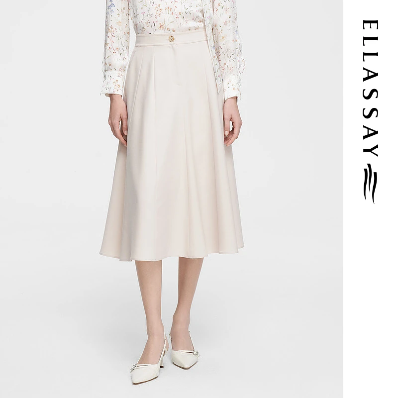 【丽公主专享】歌力思春季新款肌理羊毛迷笛半身裙女EWE351Q03300