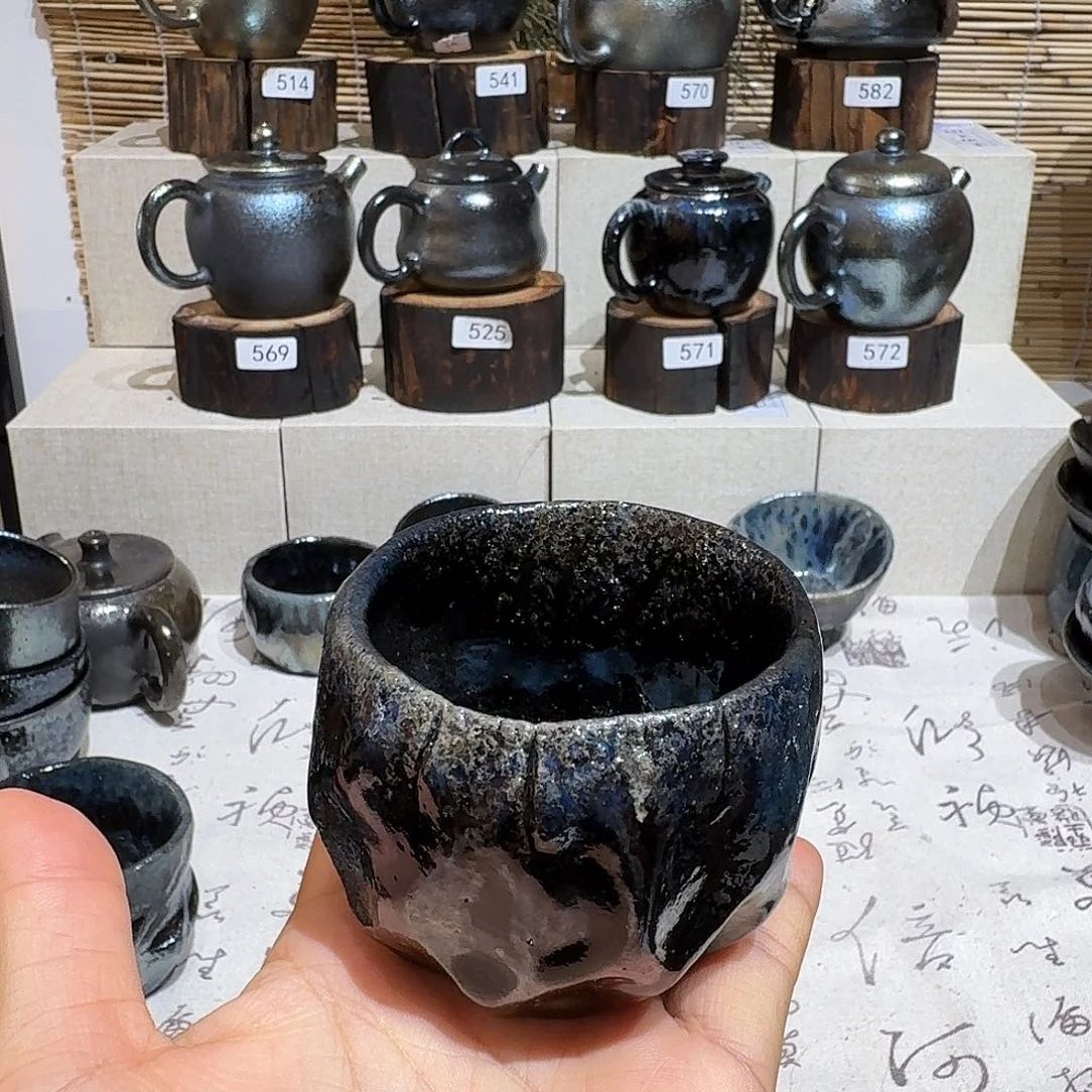 1***栋杯建水紫陶紫泥柴烧杯