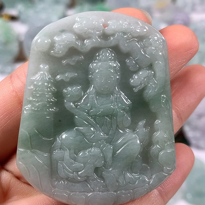 颈饰未镶嵌翡翠文殊菩萨福利