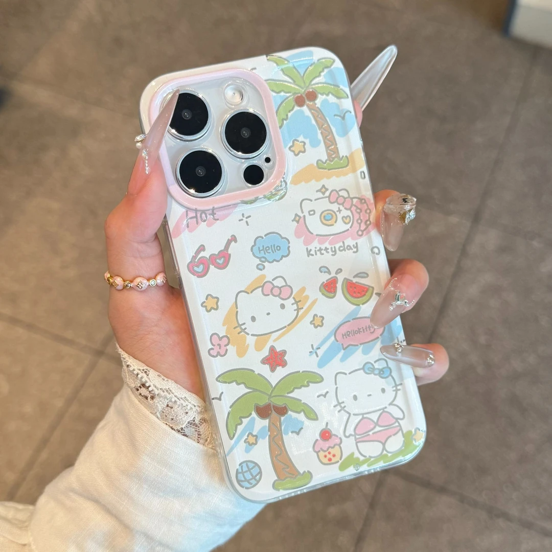 奥菲顿沙滩度假凯蒂适用iphone16苹果15手机壳小米14vivo华为oppo