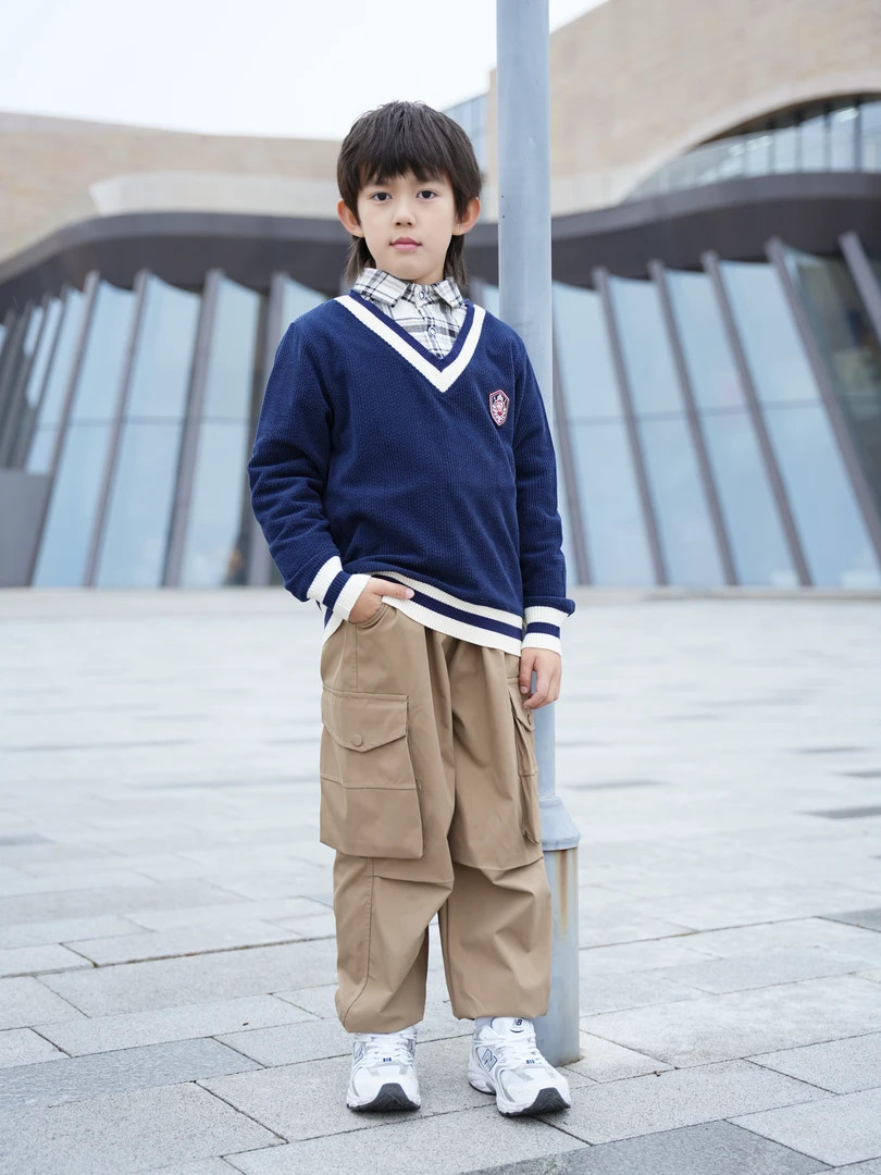 2025童装男女童春季新款假俩件学院风卫衣衬衫领洋气百搭透气叠穿
