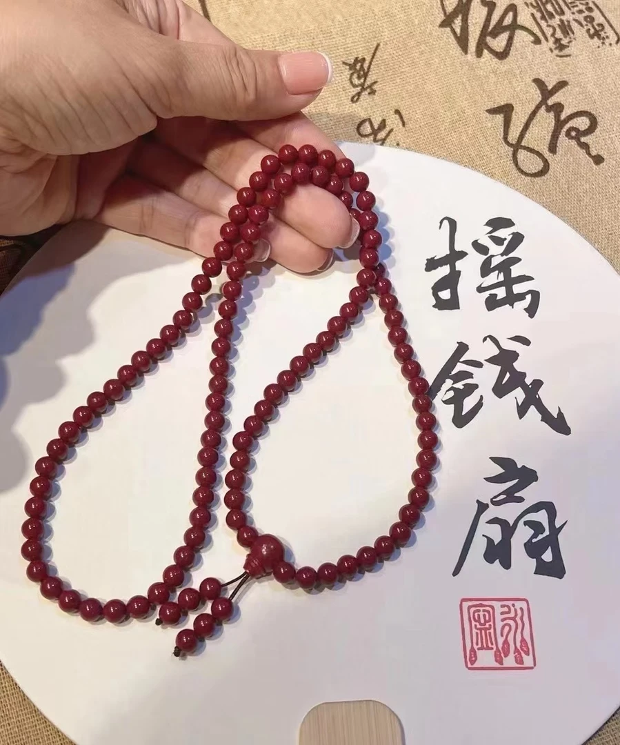 天然辰砂朱砂手串三圈 拍一发一