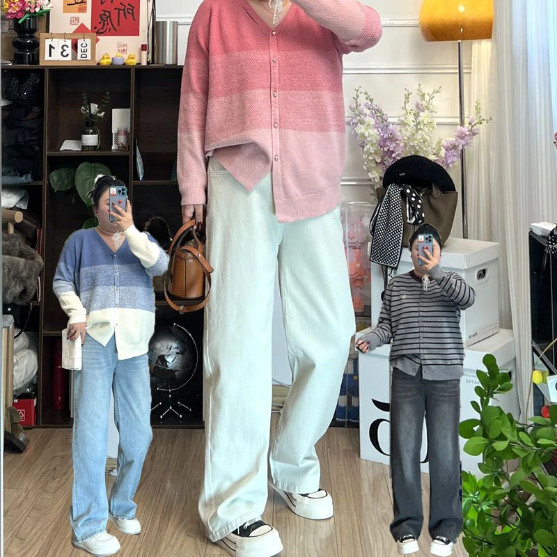 YZJ【显瘦秘籍1.0】早春软牛仔高弹力直筒遮肉显瘦直筒休闲牛仔长裤