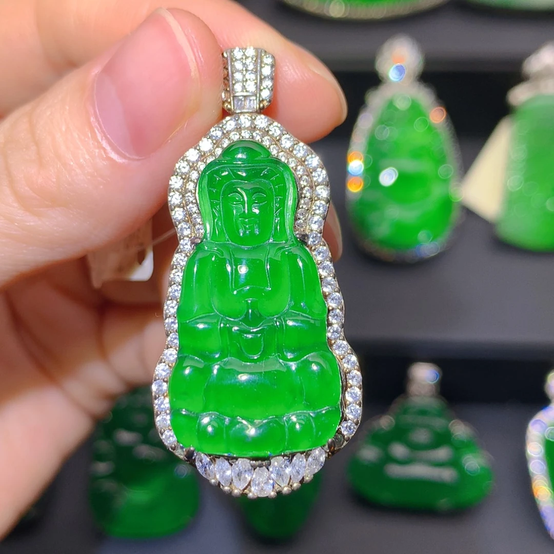 【闪购商品】翡翠银S925镶嵌吊坠(不含链)