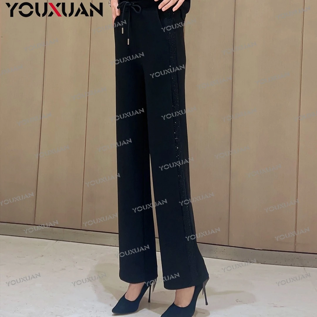 【品牌女神裤】新款时尚显瘦百搭弹力高腰裤子休闲长裤直筒裤202403