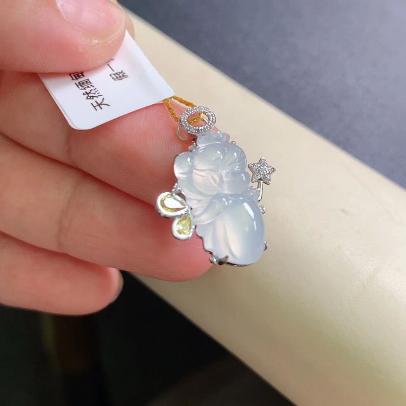 【闪购商品】翡翠颈饰18K金镶嵌天使