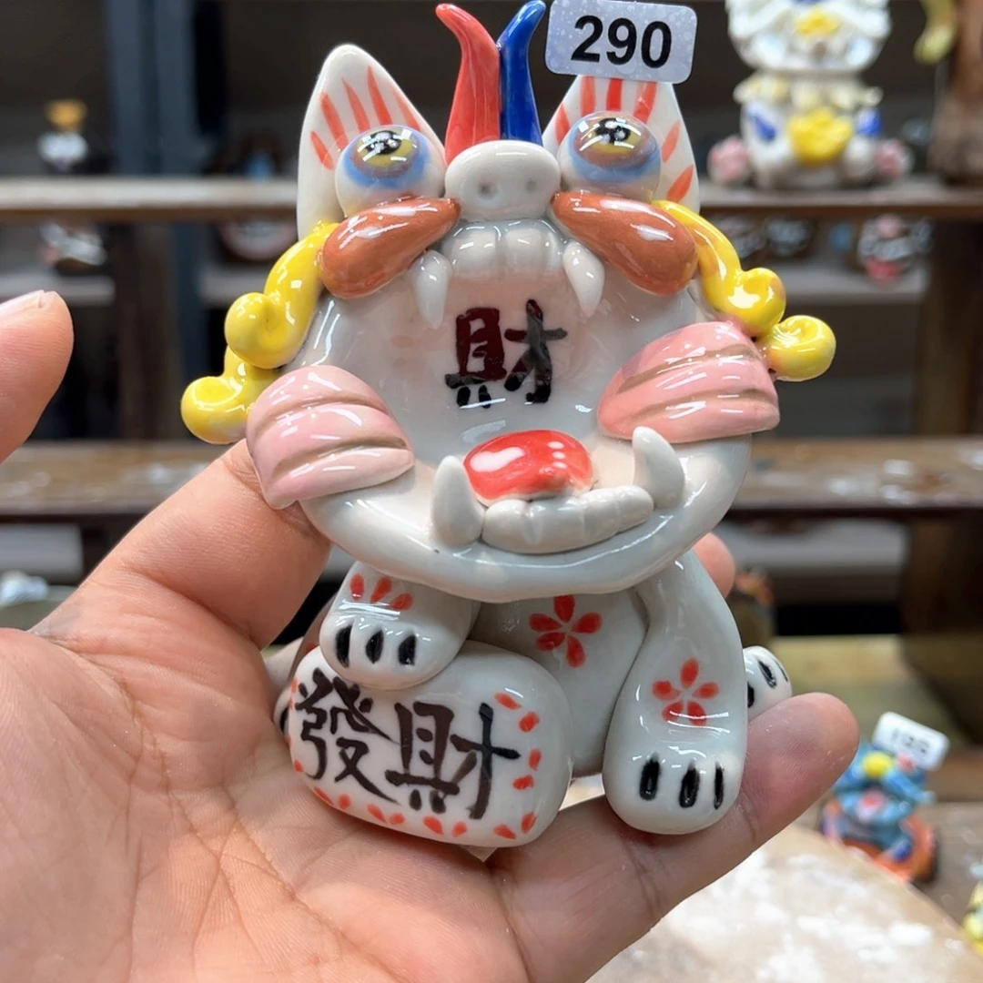摆件直播间纯手工抽象陶瓷摆件290