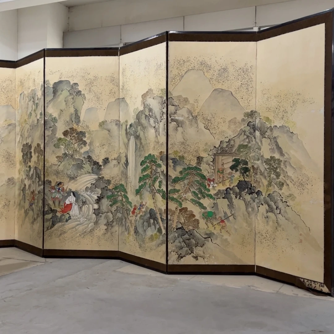 绘画屏风框画茶空间设计