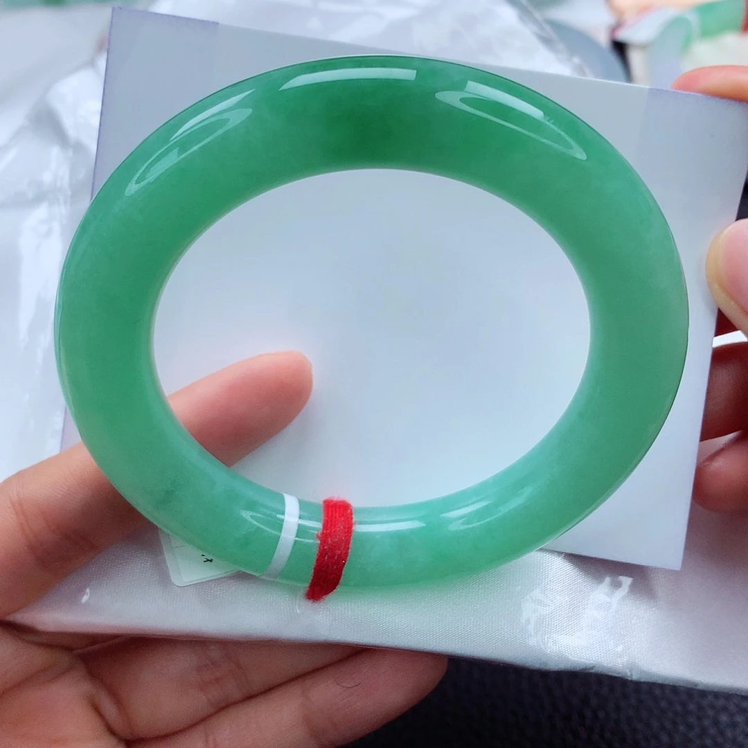 翡翠手镯未镶嵌55 双12 绿胖