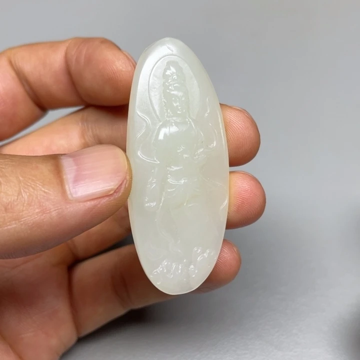和田玉未镶嵌吊坠(不含链)琥***孟