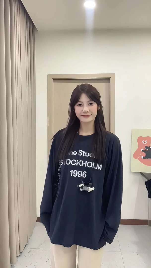 美式复古长袖t恤女宽松打底衫设计感字母印花百搭秋冬季上衣