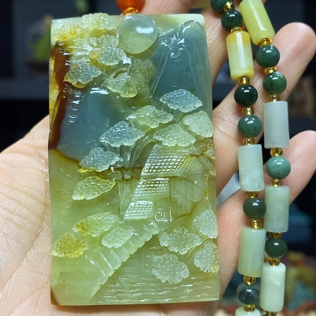 未镶嵌岫玉挂件吊坠