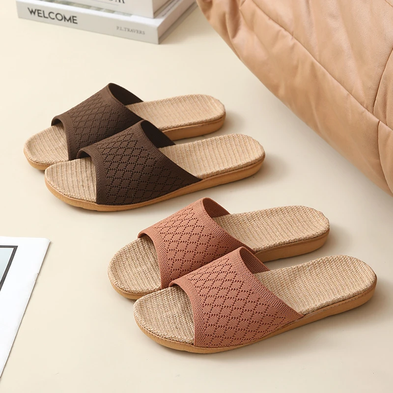 亚麻拖鞋2025新款春夏天家居女地板拖吸汗防滑室内居家用四季凉拖