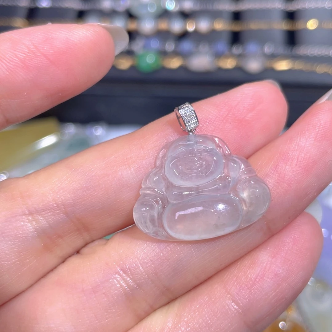 颈饰18K金镶嵌翡翠翡翠
