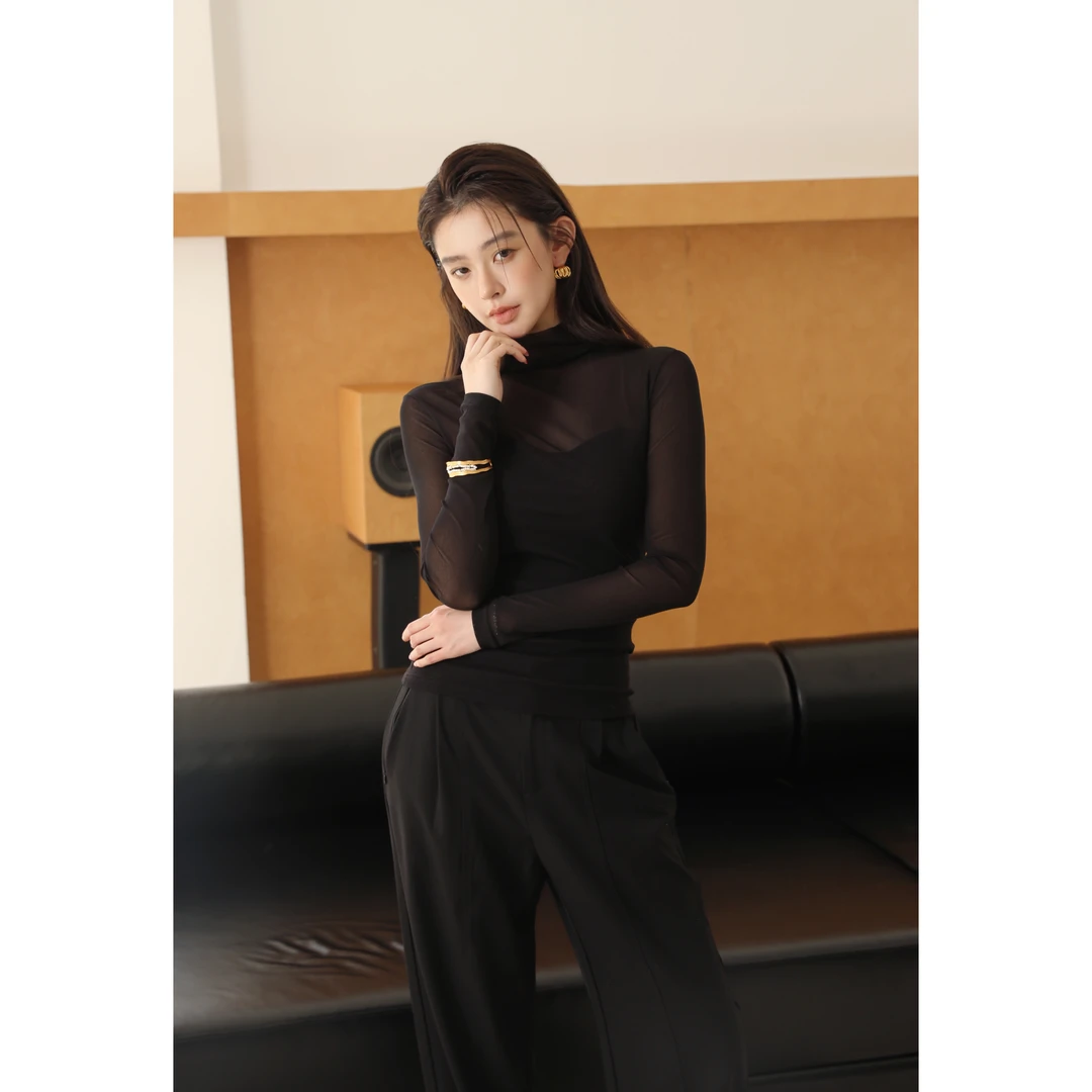 【纤纤】柔雾感 超绵密假两件抹胸百搭 25早春高弹时髦打底衫