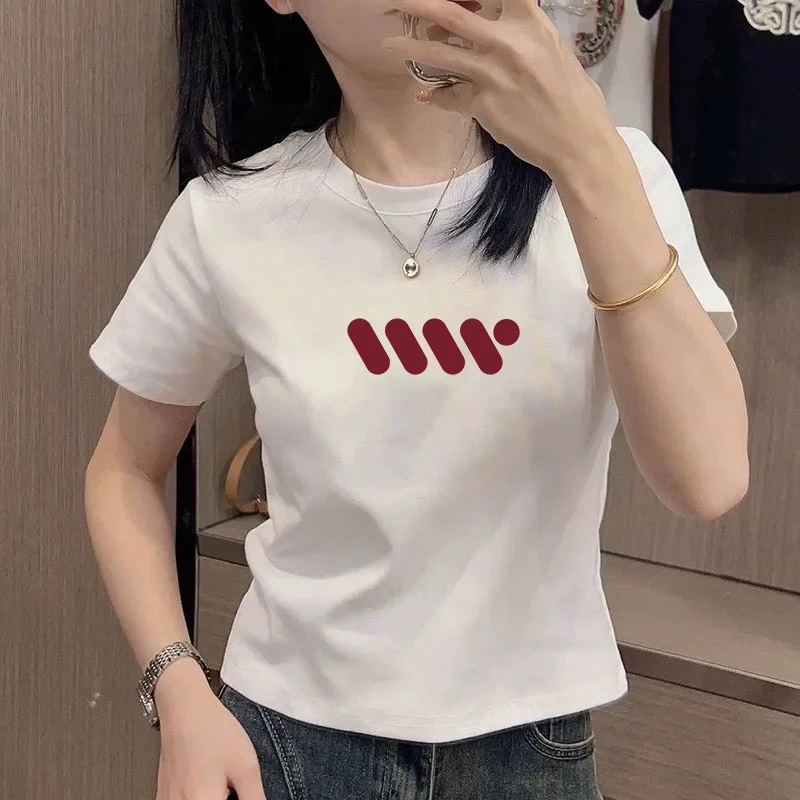 辣妹体恤显瘦印花短款正肩时尚新款夏季白色休闲短袖T恤女上衣潮