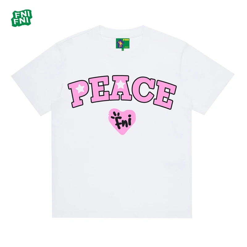 FNI绿标系列（PEACE爱心）功能性圆领纯棉男女同款t恤短袖新款发泡