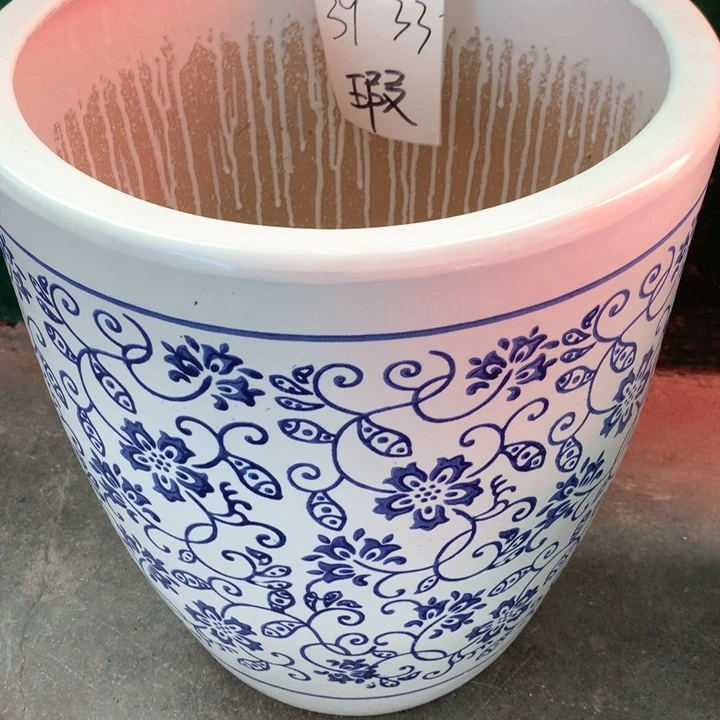 花盆陶瓷青花瓷一套