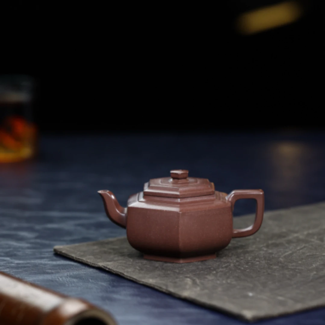 【新品】全手工六方雪华.陈玉蓉制.紫泥.150cc.内推7孔.