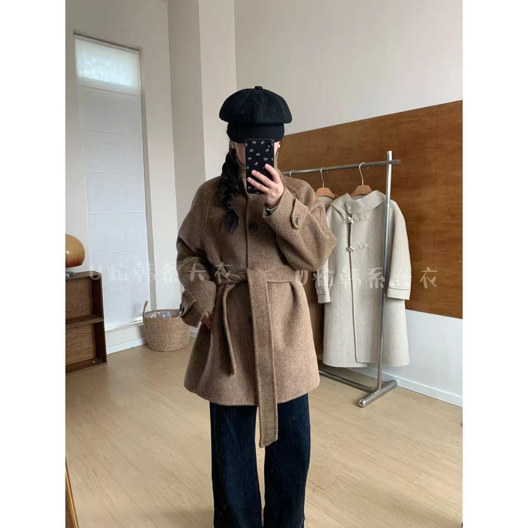反季大促【伦敦日记】短款双面羊毛大衣2025秋冬新款韩版双面呢外套