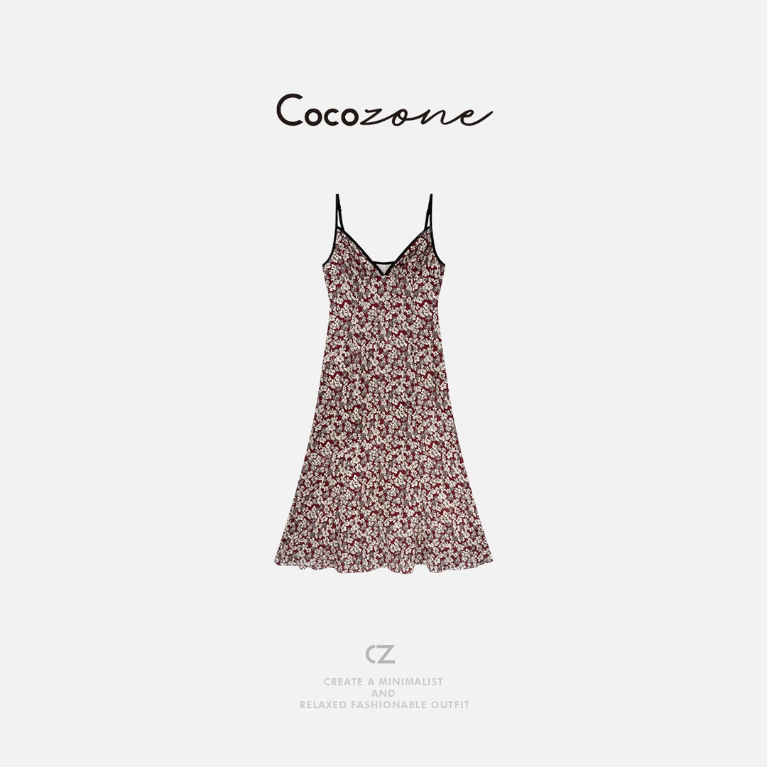 COCO ZONE 刘一一 【桑蚕丝人丝混纺】定制印花飘逸连衣裙CD2A0958