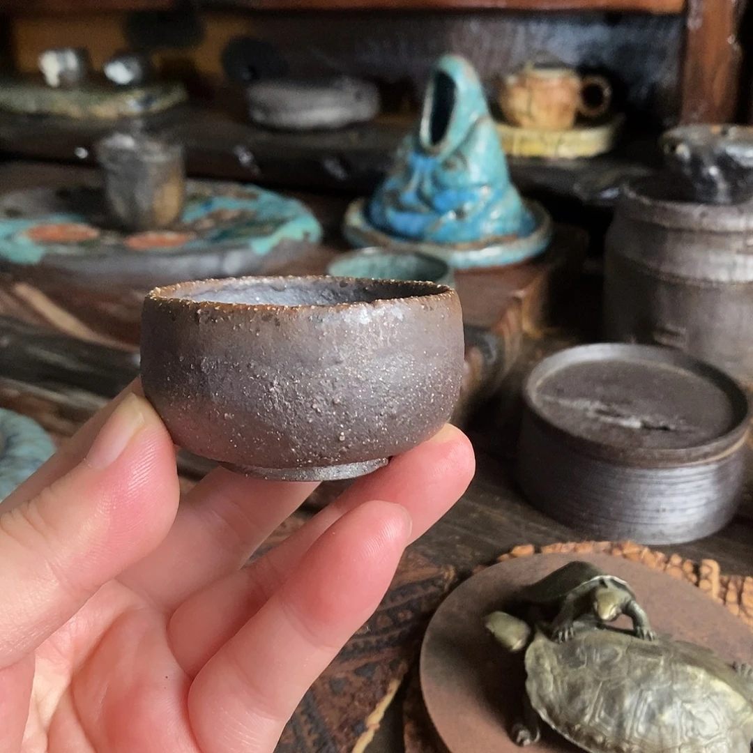 手工制作柴烧茶具