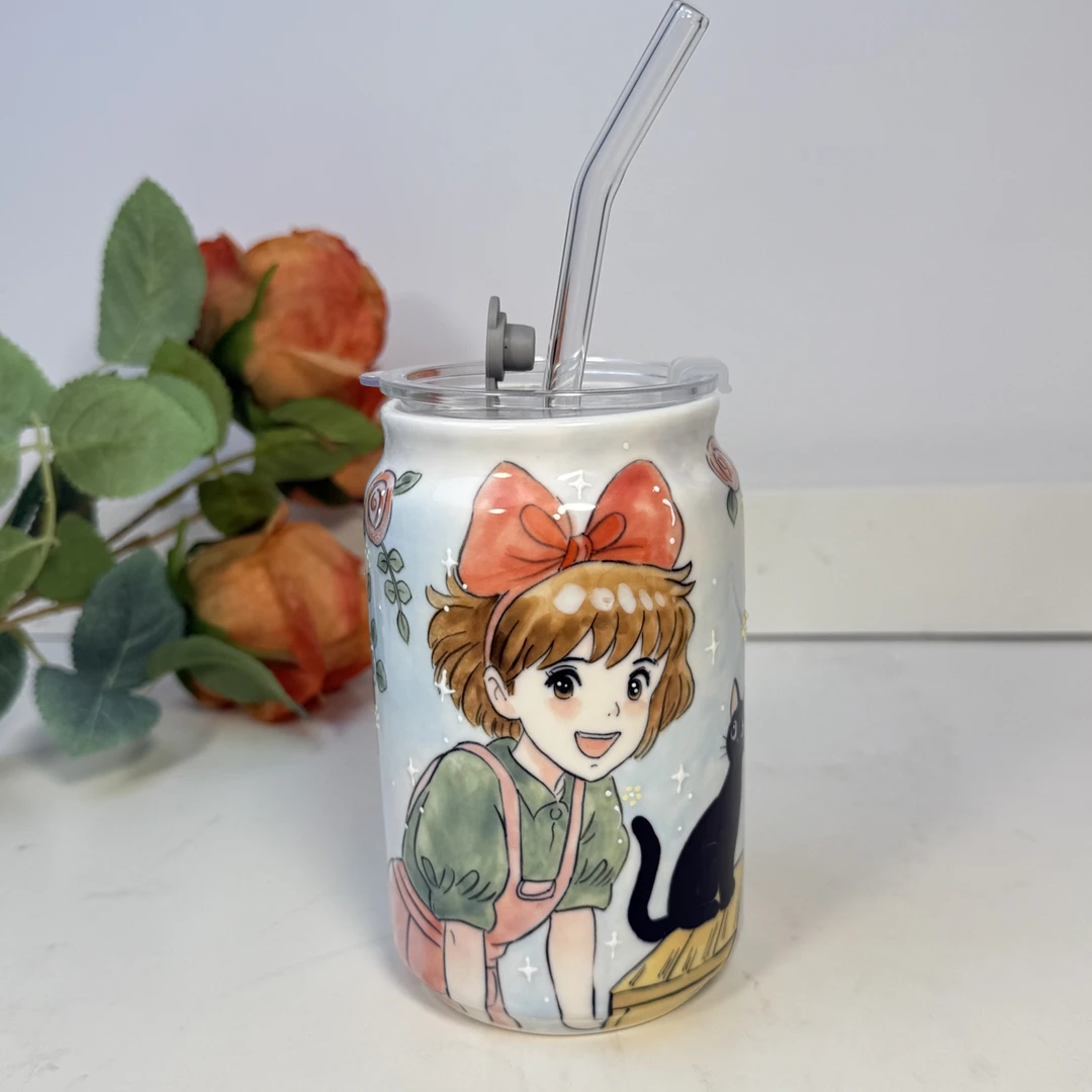 景德镇手绘美少女随行杯学生