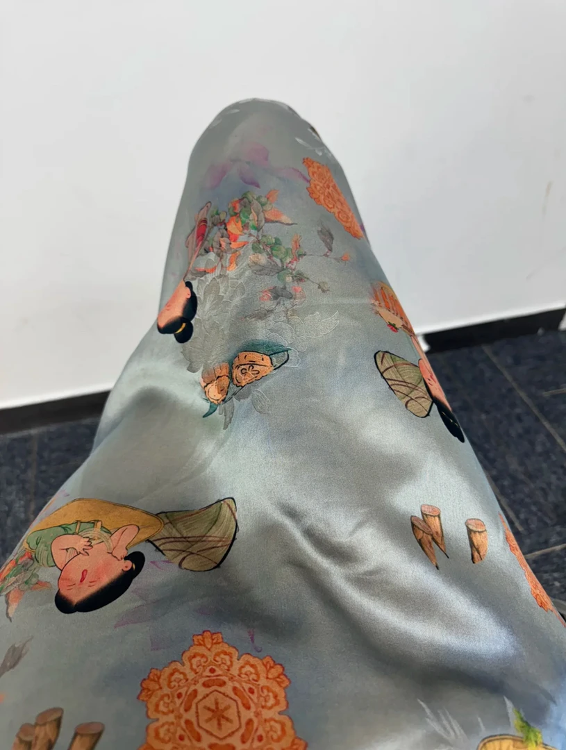 【胖仕女】28姆米花萝红云纱现货发（无退换）