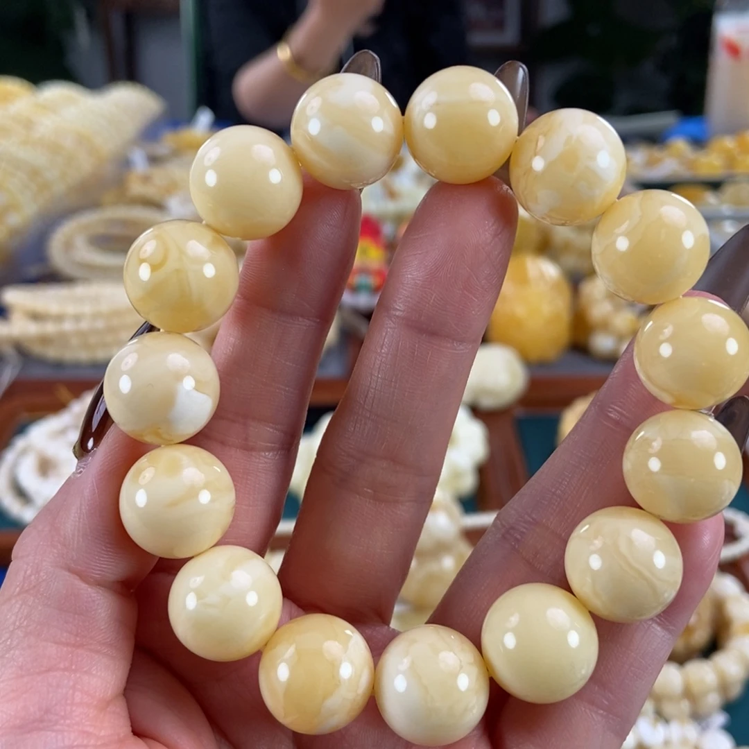 琥珀未镶嵌珠宝奇石15圆珠29.2