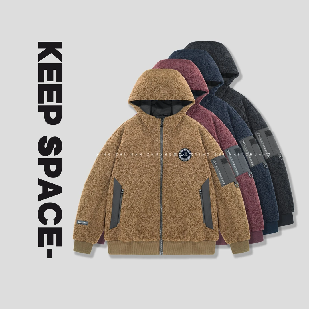 【清仓特惠】户外保暖加厚工装颗粒绒棉服男士冬装外套24411#0032
