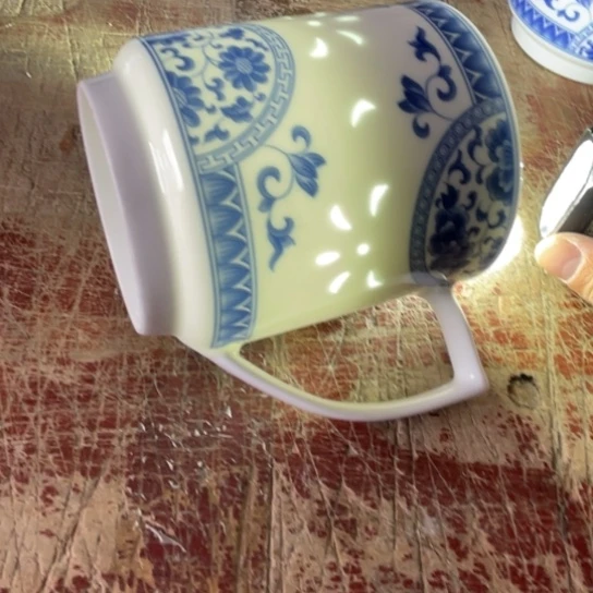 瓷片陶瓷陶瓷青花玲珑无盖