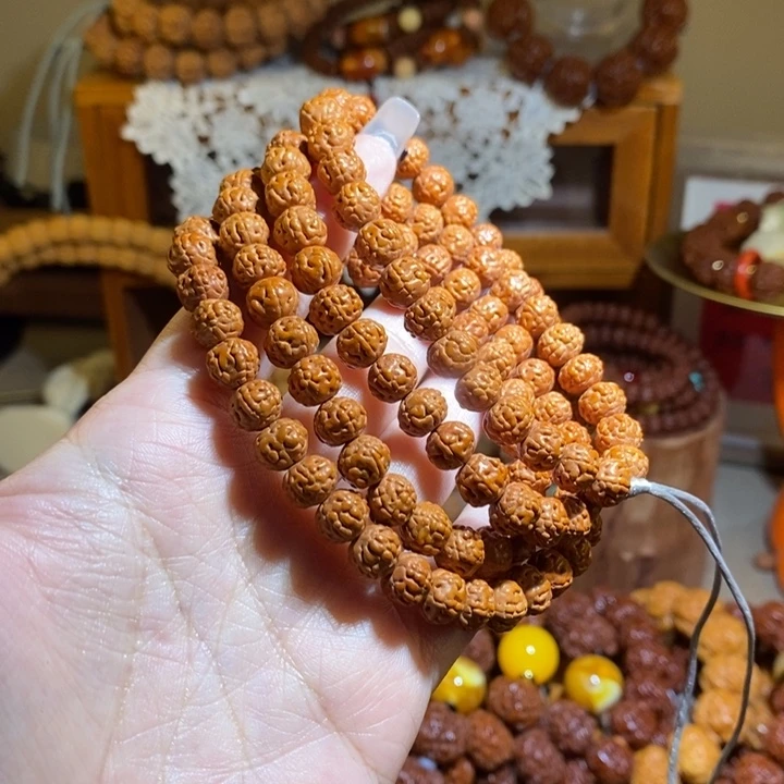 金刚菩提手串86原籽老树王红皮金蝉108一物