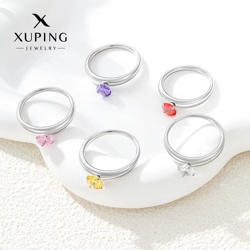 XUPING/旭平首饰 不锈钢合成锆石戒指 【潘生福利】可拆卸星期戒GDY