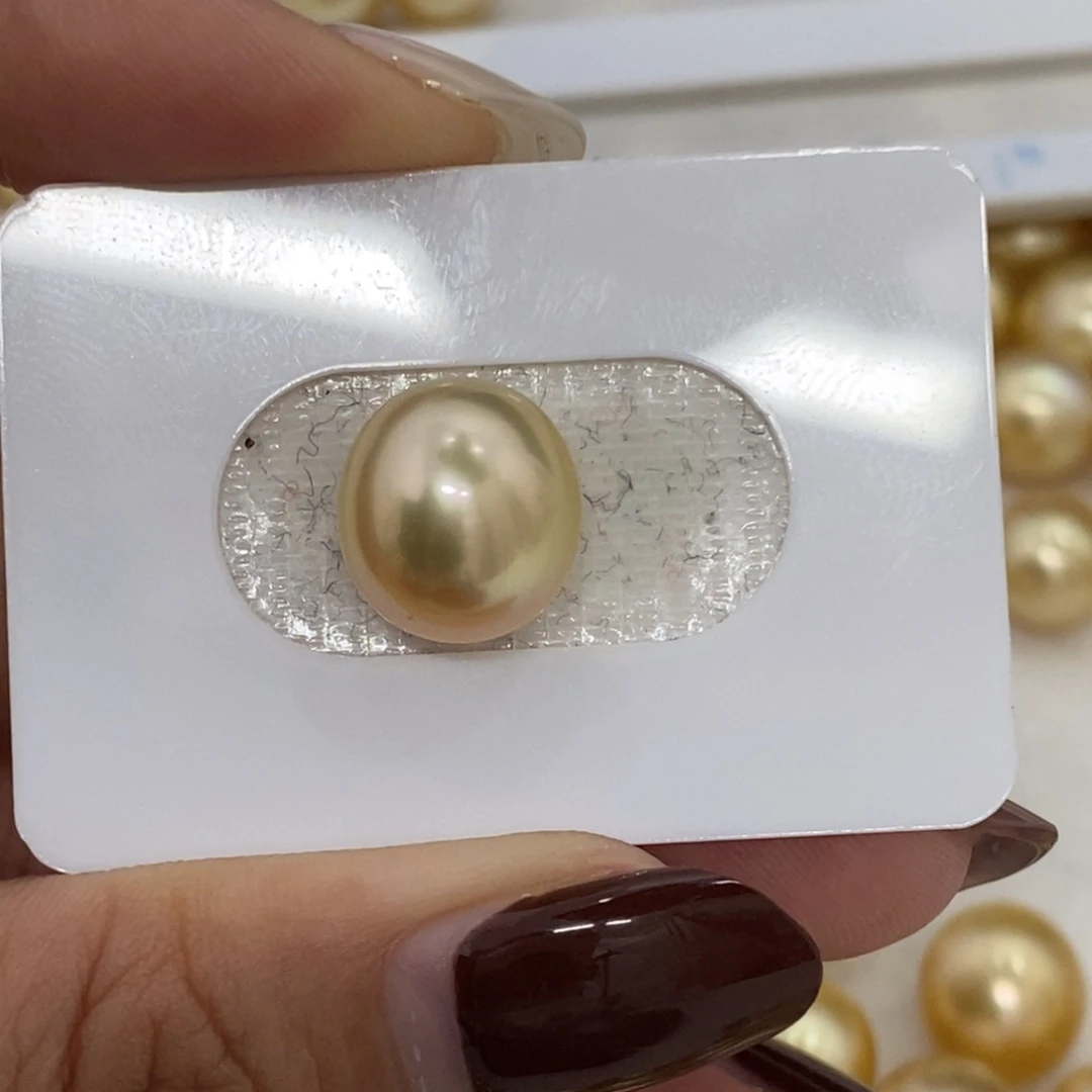 海水珍珠裸珠中金炫彩无暇11.6m