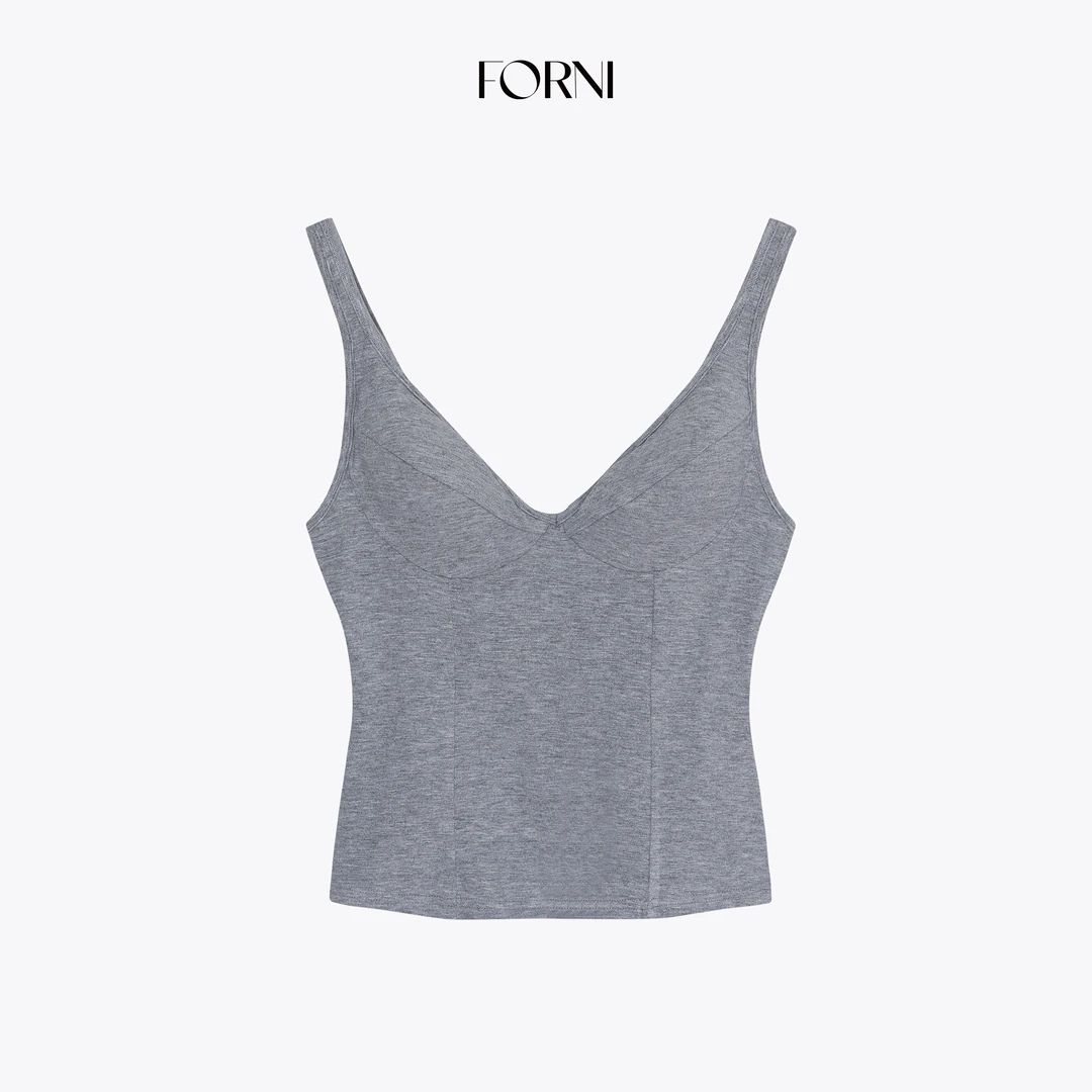 FORNI 古董少女 法式复古芭比三角杯吊带上衣