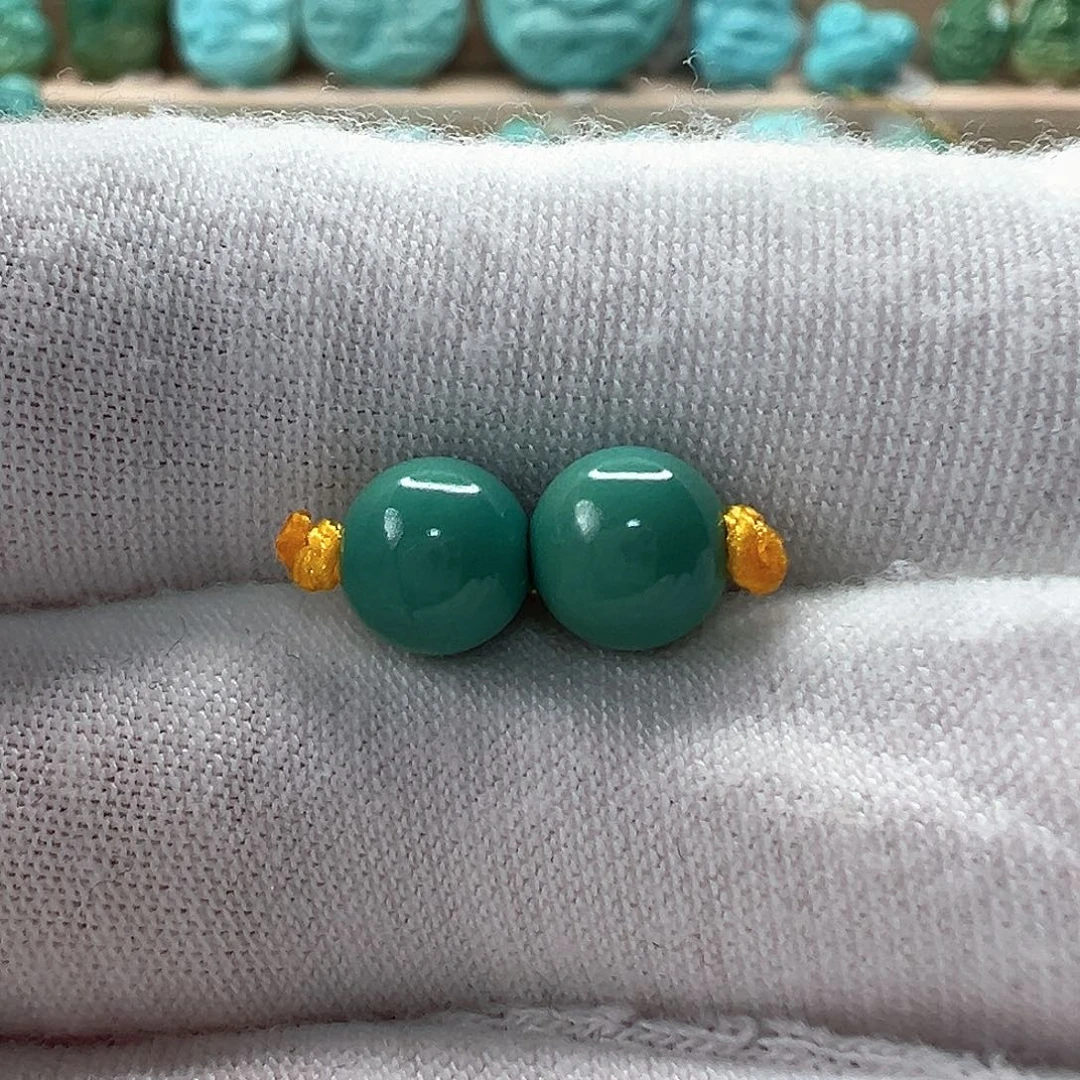 未镶嵌绿松石圆珠6.8mm